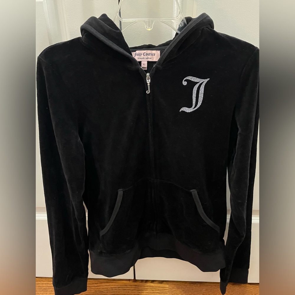 NEW Juicy Couture Zip-Up Sweater, Color Black, Size Extra Large